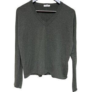 Rag & Bone Women's Sweater Modal Blend V-Neck Grey Long Sleeve Small Preppy